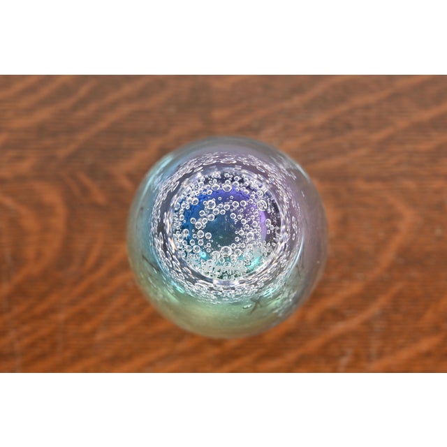 Blue Contemporary "Seafoam" Hand-Blown Vase by Buzz Blodgett For Sale - Image 8 of 11