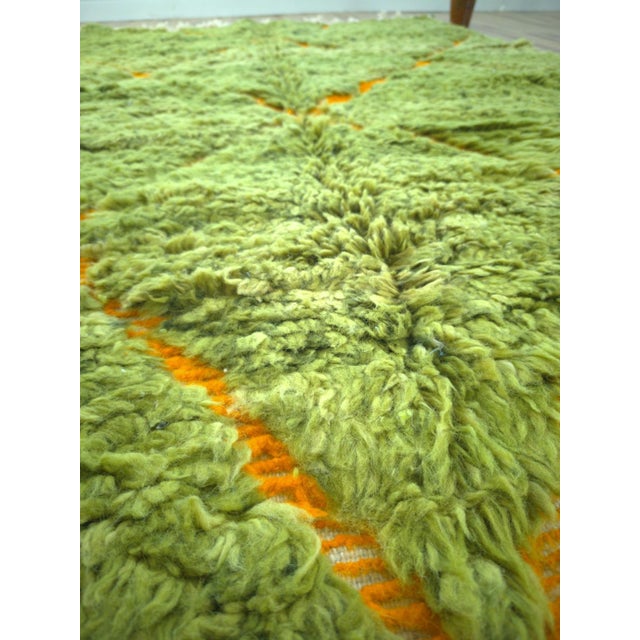Lime Green Diamond Wool Moroccan Beni Ourain Rug For Sale - Image 9 of 12