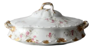 Antique Haviland Limoges Floral Covered Bowl