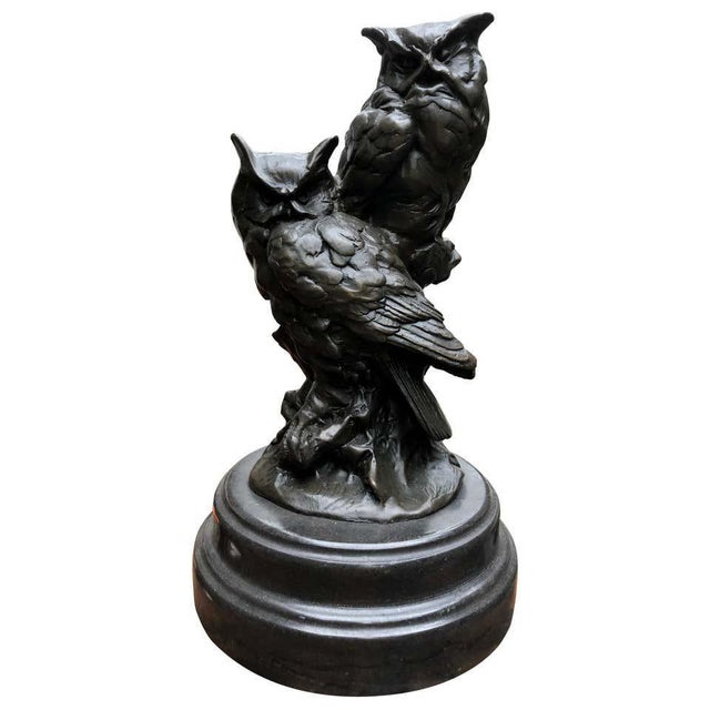 Bronze Barn Owl Statues, 20th Century For Sale - Image 10 of 10
