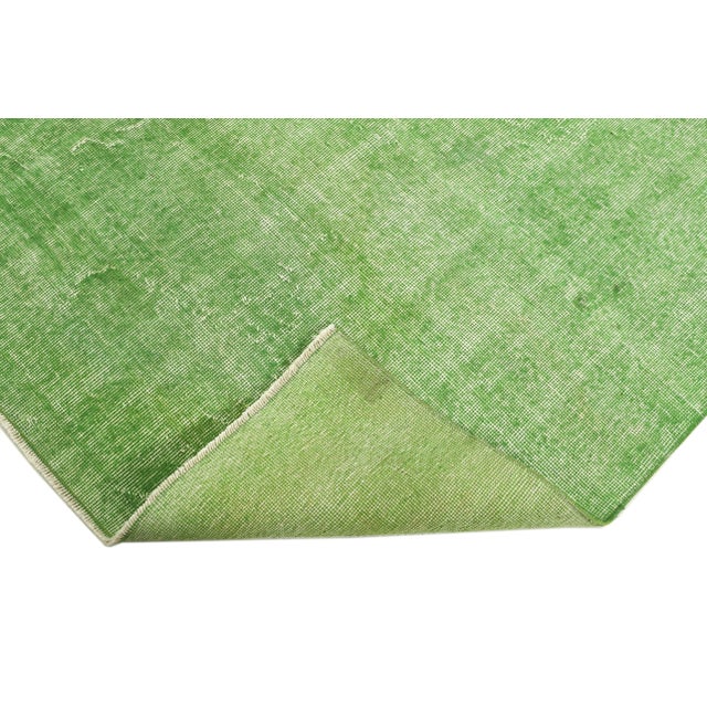 Mid 20th Century Mid 20th Century Green Floral Turkish Vintage Rug For Sale - Image 5 of 7