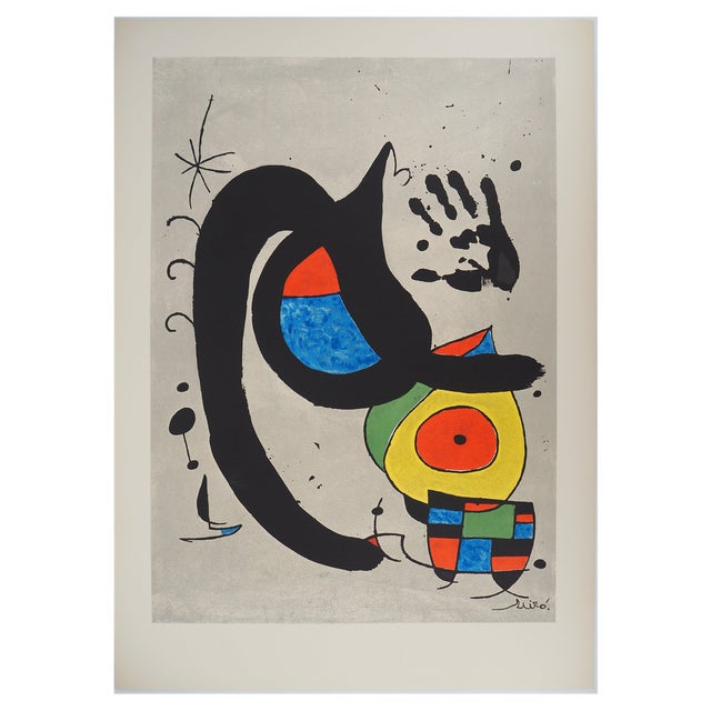 Joan Miro, Woman with Bird, Original Lithograph For Sale