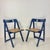 Mid-Century Modern Blue Wood and Wicker Folding Chairs from Bazzani, Italy, 1960s, Set of 2 For Sale - Image 11 of 11