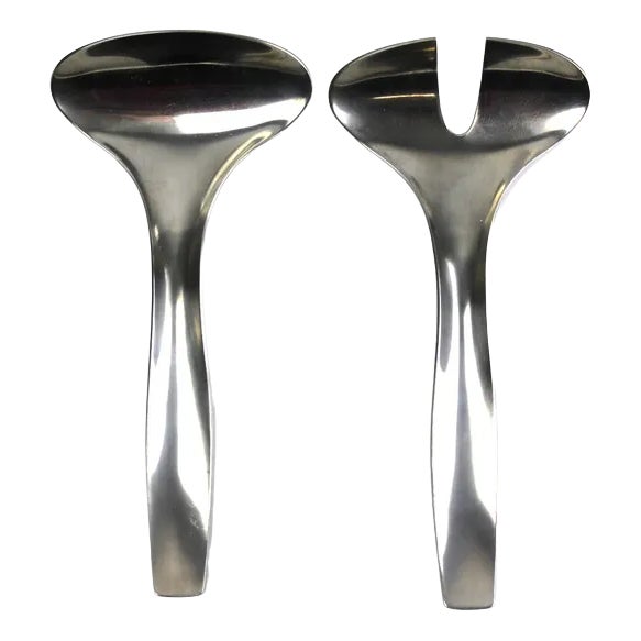 Model Danube 7000 Salad Servers by Janos Megyik for Amboss, 1970s, Set of 2 For Sale