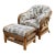 Braxton Culler Rattan Wicker Lounge Accent Chair & Ottoman Set Coastal Boho For Sale