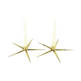 Swedish Modern Star Candlesticks - A Pair For Sale