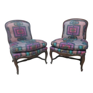 Louis XV Carved Slipper Chairs - A Pair For Sale