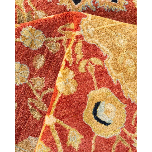 Textile Mogul, One-of-a-Kind Hand-Knotted Area Rug - Orange, 9' 3" x 11' 10" For Sale - Image 7 of 8