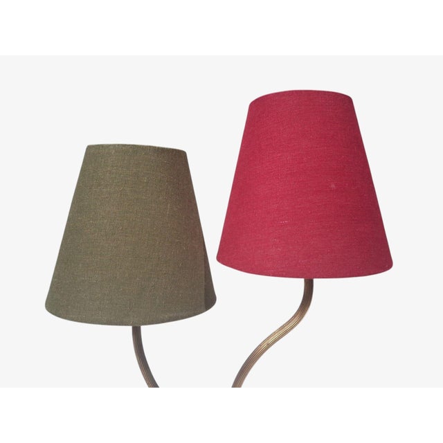 Swedish Modern, Two-Arm Table Lamp, Brass, Black Painted Wood, Sweden, 1950s For Sale In New York - Image 6 of 11