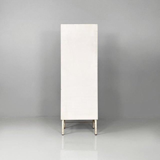 Mid-Century Italian White Metal and Glass Pharmacy Display Cabinet, 1950s For Sale - Image 6 of 18