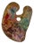 Vintage Artist's Large Kidney Bean Shaped Painting Palette With Pink, Red, & Green For Sale