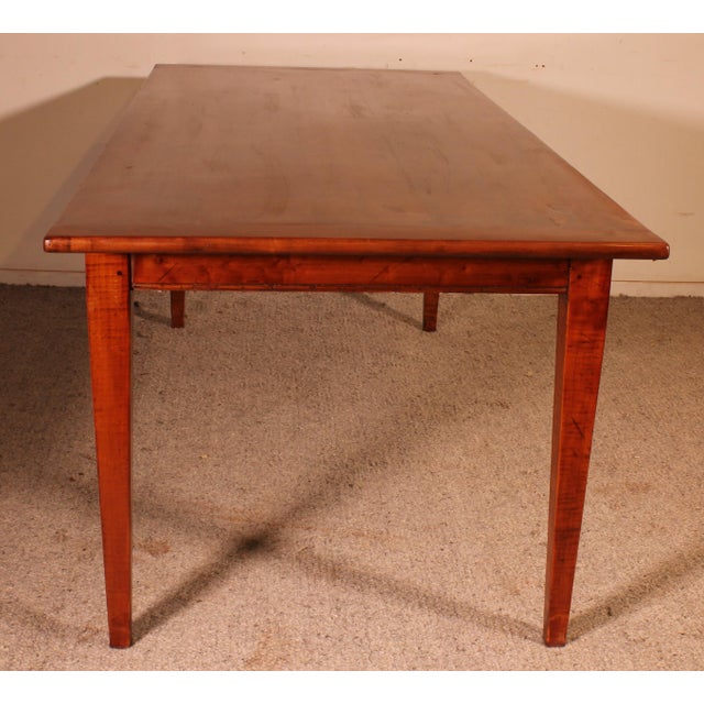 Wood Antique Refectory Table in Cherry Wood, 1800s For Sale - Image 7 of 12