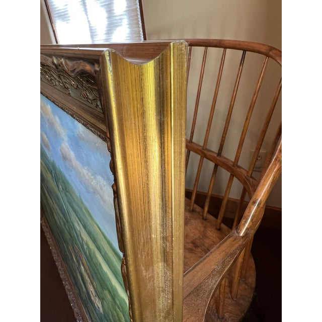 Wood Tuscan Countryside Impressionist Oil Painting, Framed For Sale - Image 7 of 18