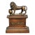 Heavy 19th Century Miniature Model Antique Grand Tour Waterloo Lion Brass Souvenir Butte Du Lion Monument France Home Decor For Sale