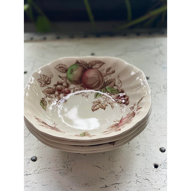 2000s Johnson Brothers Harvest Time Square Soup Bowls- Set of 4 For Sale In Boston - Image 6 of 9