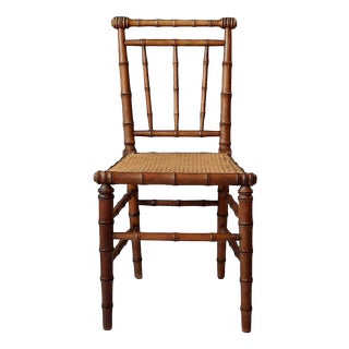 Vintage Side Chair in Rattan and Faux Bamboo, 1900s For Sale
