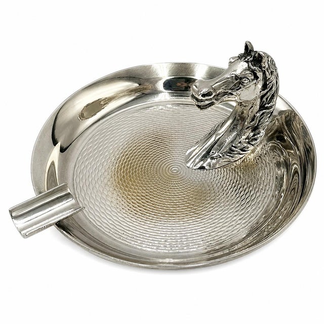 Hermès Vintage Hermes Paris Silverplate Horse Head Equestrian Ashtray For Sale - Image 4 of 11