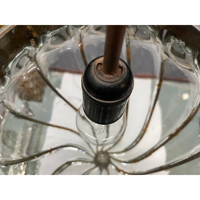 Glass Wrought Iron and Murano Glass Light Pendant, 1950s For Sale - Image 7 of 18