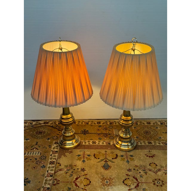 Brass Vintage Stiffel Table Lamps - a Pair For Sale - Image 8 of 12