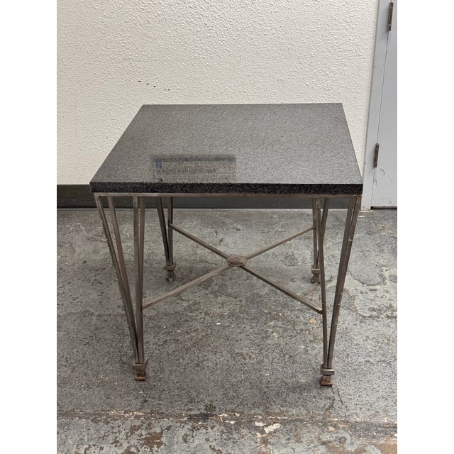 Post Modern Granite + Steel Table For Sale In San Francisco - Image 6 of 12