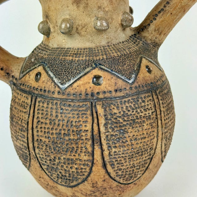 Signed, Vintage Mid Century Modern Ceramic Lidded Pitcher by Tom Hill For Sale - Image 9 of 12