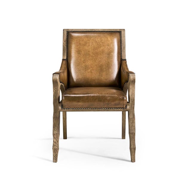 Modern Rustic Western Leather & Hide Armchair For Sale - Image 3 of 8