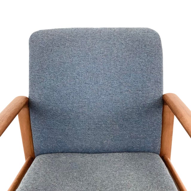 Blue Late 20th Century Scandinavian Modern Teak Armchair For Sale - Image 8 of 16