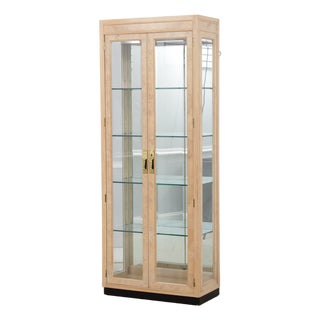 Drexel Heritage Burl Ash Campaign Curio Cabinet For Sale