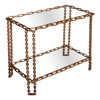 Boho Chain Side Table Industrial Elegance,1970 For Sale