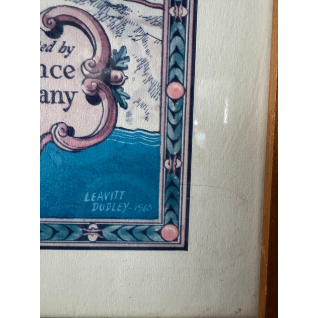 1965 Leavitt Dudley Pictorial Map of the Spanish/Mexican Ranchos Ventura Ca. For Sale - Image 4 of 4