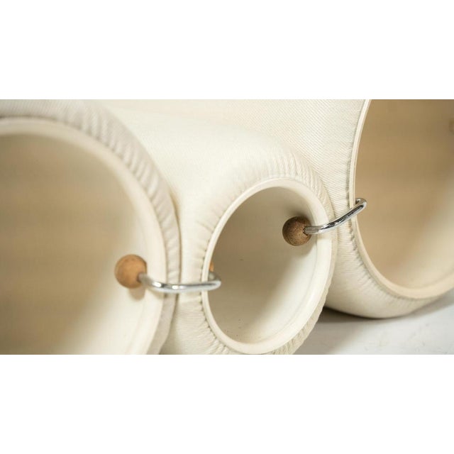 Cream Vintage Tube Chairs by Joe Colombo for Flexform, 1960, Set of 2 For Sale - Image 8 of 17