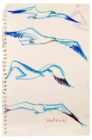 Reynold Arnould, Birds, 1970s, Drawing