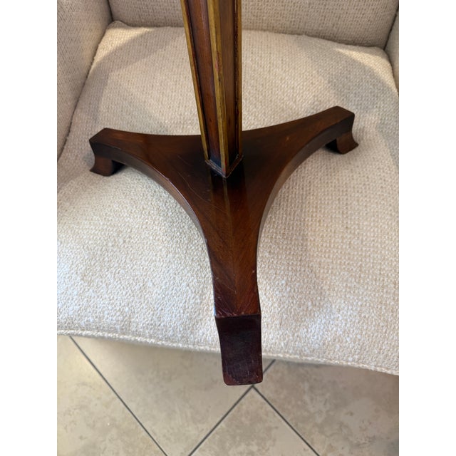 Brown Mid 20th Century Mahogany and Gilt Round Accent Table For Sale - Image 8 of 10