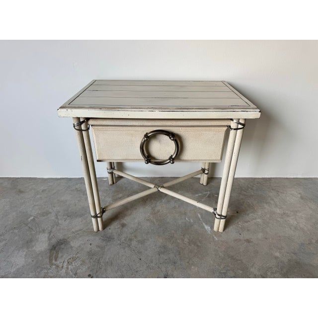 Vintage One Drawer End Table / Nightstand With Oversized Ring Pull Handle For Sale - Image 11 of 11