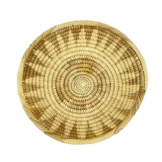 Early 20th Century Polynesian Style Bread Basket Bowl 13inch MATTER COLLECTION For Sale