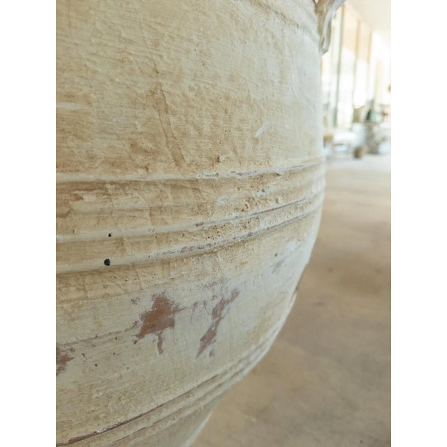 Antique White Antique Large Greek Terracotta Pot For Sale - Image 8 of 10