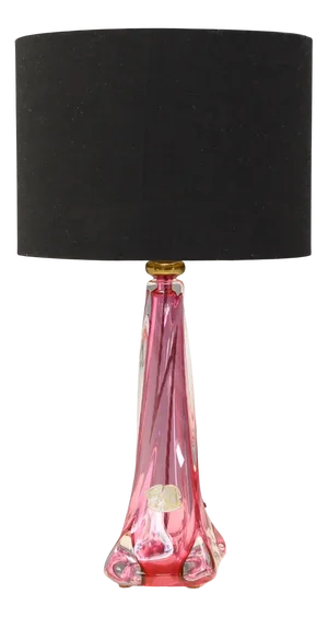 Pink Crystal Table Lamp, 1950s
