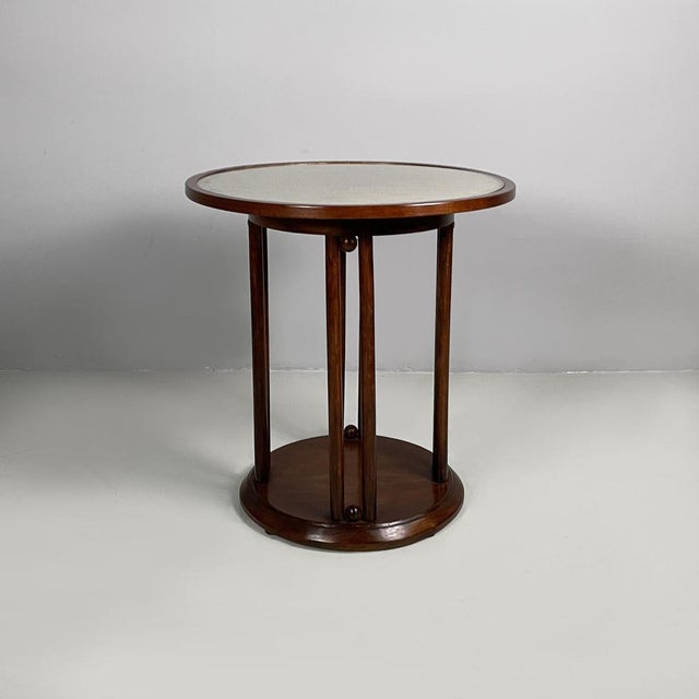 Austrian Wood, Fabric and Glass Coffee Table from Jacob & Josef Kohn, 1930s For Sale - Image 3 of 18