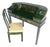 Emerald Green Lacquer Chinoiserie Desk Writing Table Console & Chair MINT For Sale