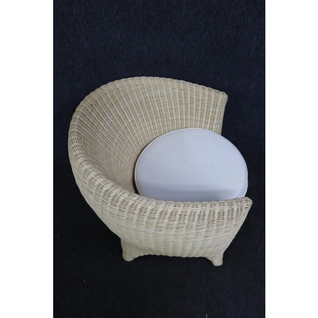 Mid Century Wicker Tub Chair Chairish