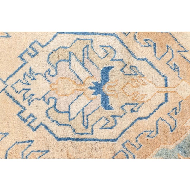 Persian Authentic Persian Tabriz Handmade Wool Carpet in Blue and Beige Shades For Sale - Image 3 of 10