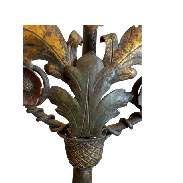 Late 20th Century Late 20th Century Grand Andirons, With Gold Leaf Details For Sale - Image 5 of 12