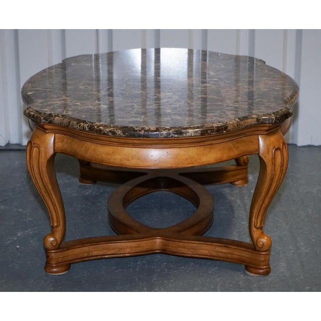 Vintage French Style Coffee Table with Faux Marble Top For Sale - Image 13 of 14