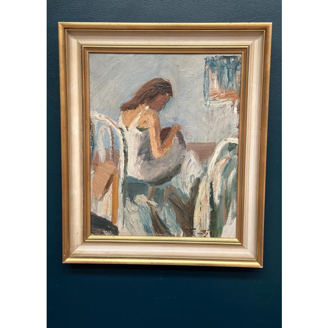 Gustaf Sjöö, Portrait of a Woman, 1950s, Oil on Panel, Framed For Sale - Image 12 of 18
