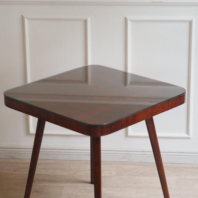 1960s Mid-Century Side Table with Glass Top, 1960 For Sale - Image 5 of 14