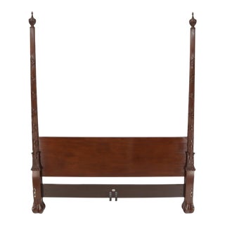 Baker Furniture Chippendale Style 4 Poster King Size Bed Headboard Rails For Sale