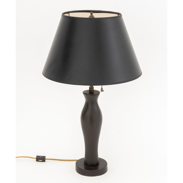 Late 20th Century Modern Giacometti Style Patinated Bronze Table Lamp For Sale - Image 4 of 7