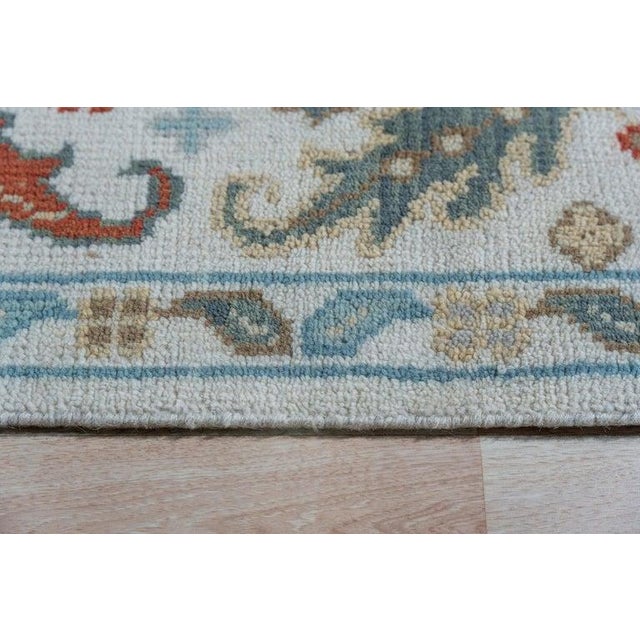 Contemporary 8x10 Ivory Hand-Knotted Wool Floral Lattice Elegance Traditional Carpet Rug For Sale - Image 3 of 8