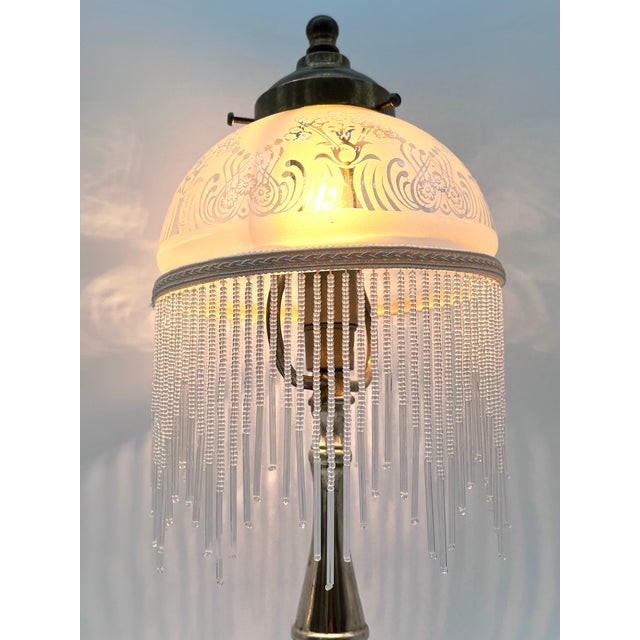 Brass Lamp with Glass Beads Shade from Hepa, 1970s For Sale - Image 4 of 18