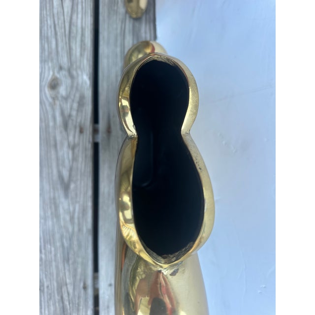 Metal 1980s Dolbi Cashier Cast Brass Vases -a Pair For Sale - Image 7 of 12